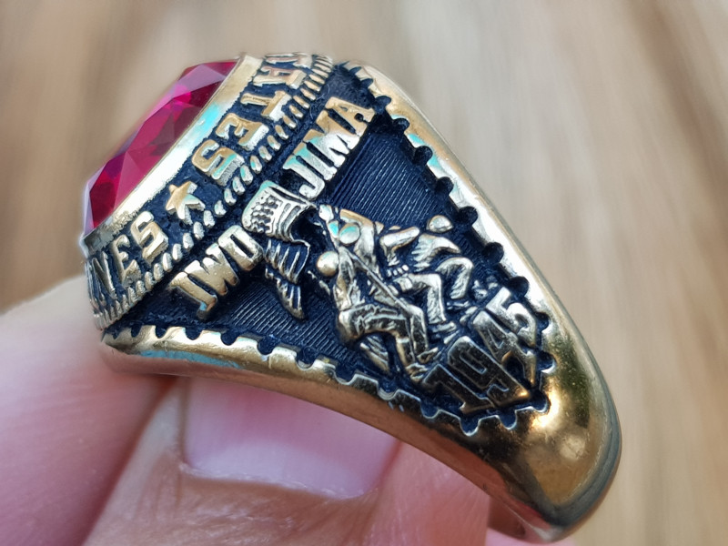 nhẫn mỹ xưa Marines 1775 1945 hợp kim xi vàng