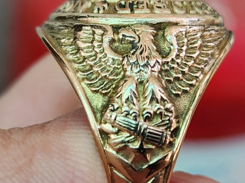 nhẫn mỹ xưa vàng 10k quân đội năm 1945