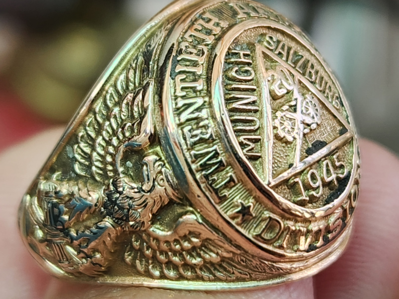nhẫn mỹ xưa vàng 10k quân đội năm 1945