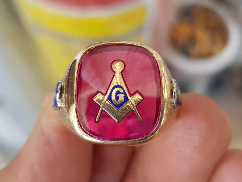 nhẫn vàng 10k masonic hội tam điểm 