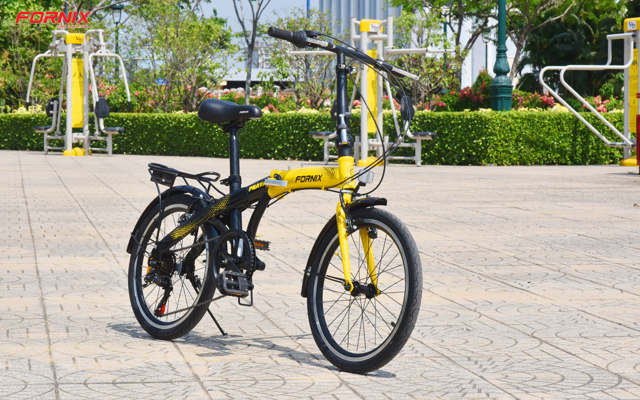 xe đạp gấp Fornix Prava màu vàng