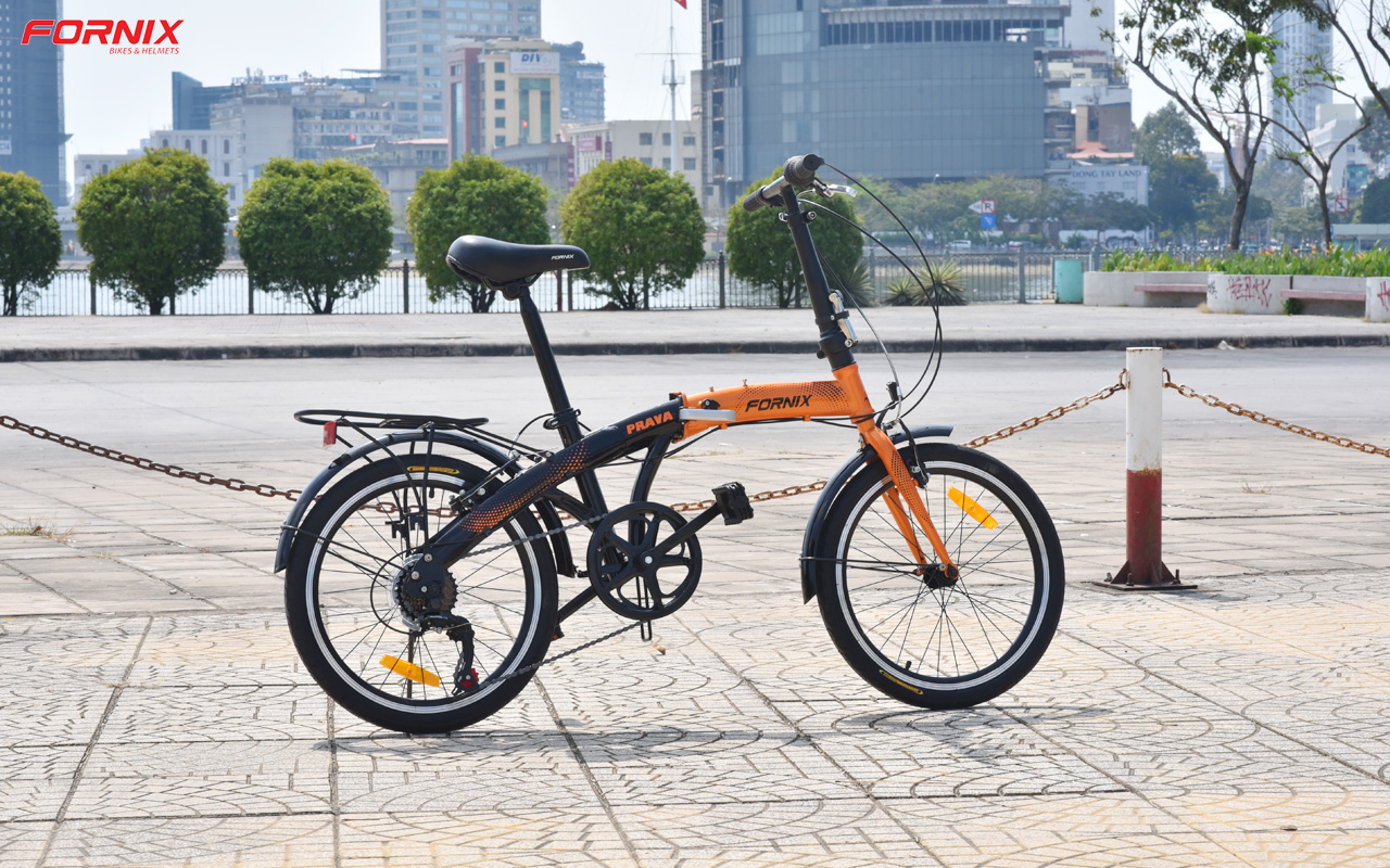 xe đạp gấp fornix prave màu cam