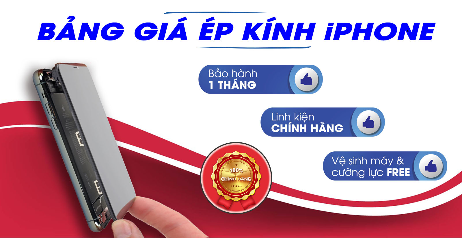 Báo giá ép kính iPhone| linh kiện hãng | bảo hành 1 đổi 1 - 1