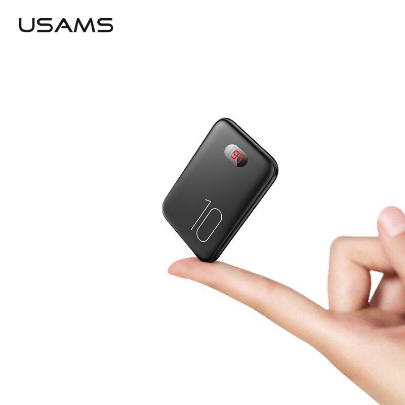 Pin sạc dự phòng màn hình kỹ thuật số tích hợp 2 cổng USB và cổng Micro USAMS US-CD66 PB9 Dual USB Mini Digital Power Bank 10000mAh mua ở đâu giá tốt