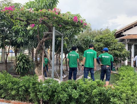 Maka hoàn thành tưới cây tự động vườn nhà anh Thắng Bình Tân