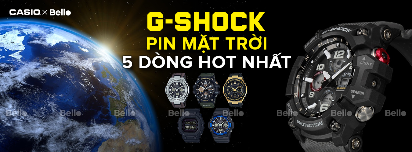5 dòng G-Shock Pin mặt trời Hot nhất, không còn nỗi lo hết pin