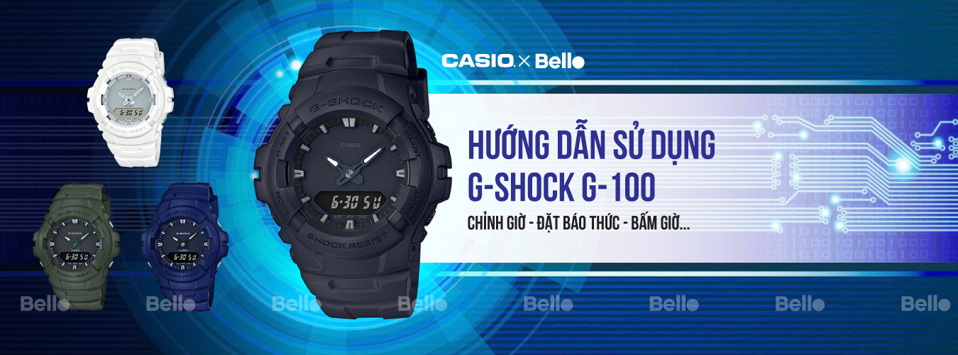 Hướng dẫn sử dụng đồng hồ Casio G-Shock G-100 - Module 5158