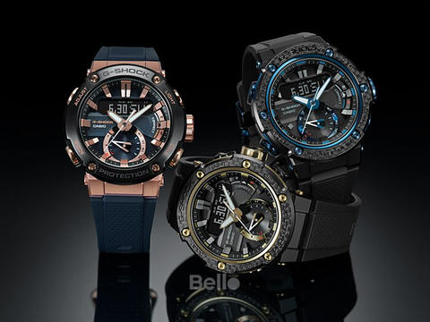 GST-B200X viền Carbon Fiber và G-Shock Vàng hồng GST-B200G-2A