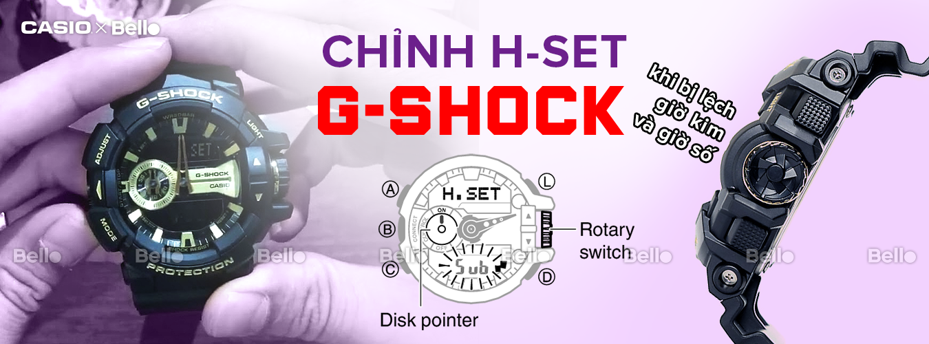 Giờ kim và giờ số đồng hồ G-Shock lệch nhau và cách khắc phục - H-Set