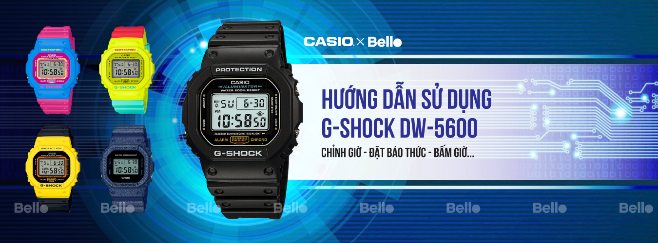 Cách chỉnh giờ đồng hồ G-Shock DW-5600 CHI TIẾT tất cả các tính năng