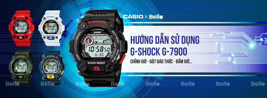 HÆ°á»ng dáº«n sá»­ dá»¥ng Äá»ng há» Casio G-Shock G-7900 - Module 3194