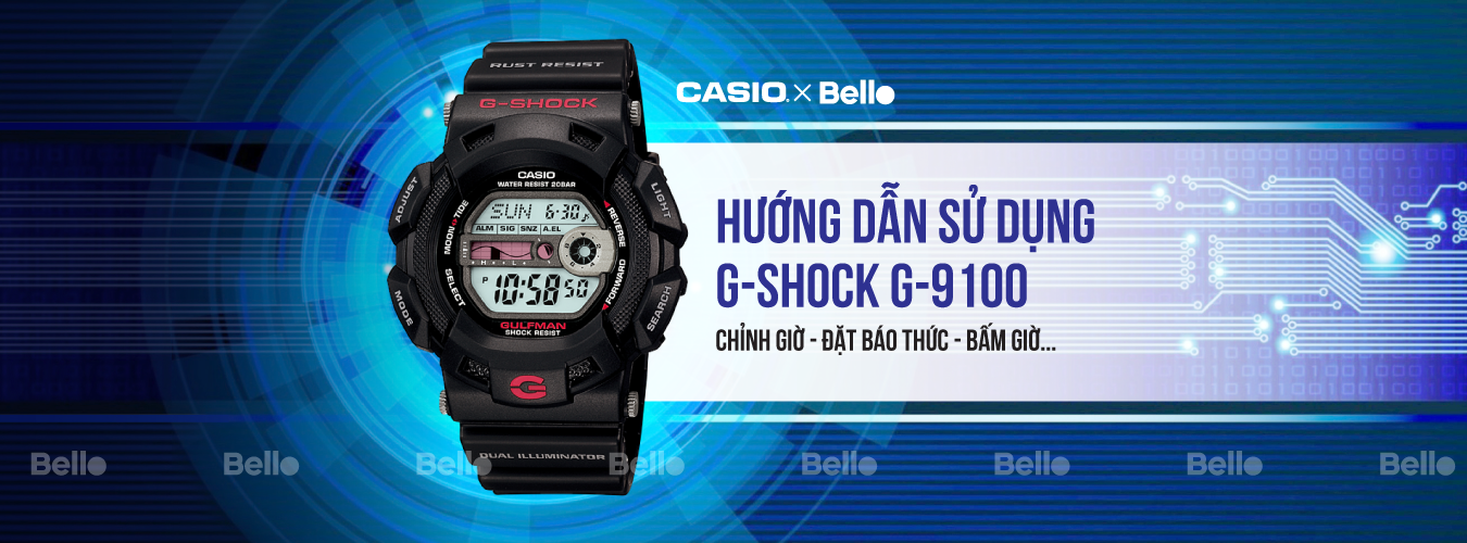 Hướng dẫn sử dụng đồng hồ Casio G-Shock G-9100 - Module 3088