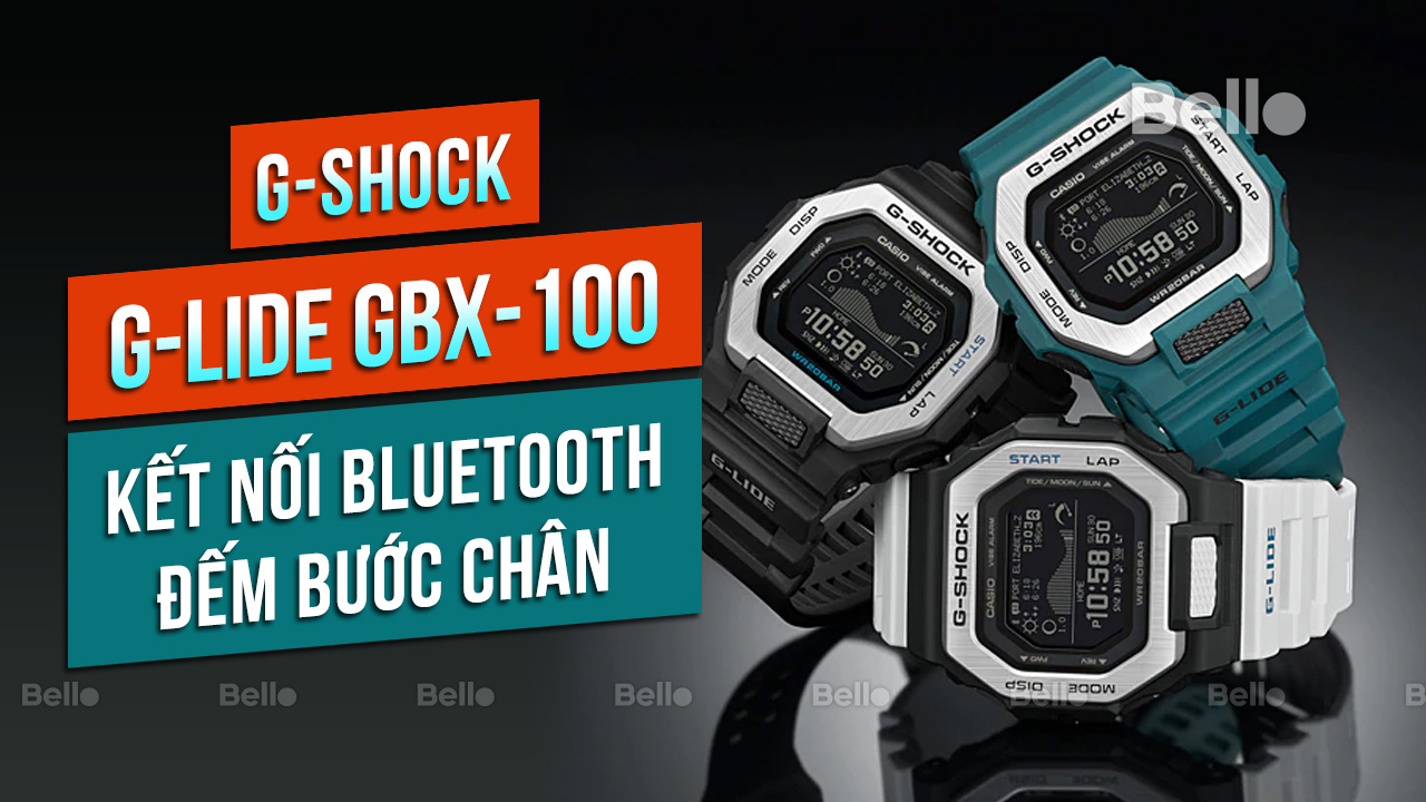 G-Shock G-LIDE GBX-100 - Bộ nhớ trong, Đếm bước chân, Thủy triều, Báo rung