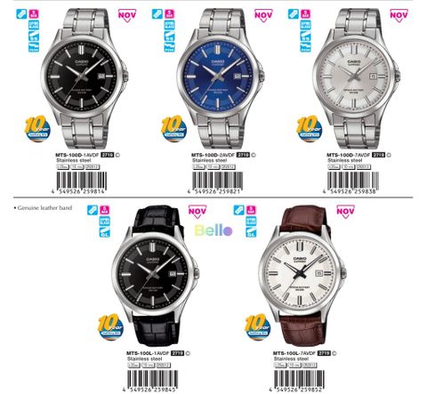 Casio MTS-100 Mới Với Mặt Sapphire Và Pin 10 Năm