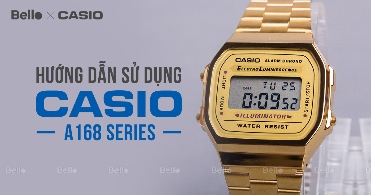 [HDSD] Hướng Dẫn Cách Chỉnh Đồng Hồ Casio Vintage A168 Series với 3 Nút Bấm cực CHI TIẾT