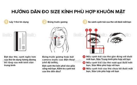 Hướng dẫn lựa chọn size kính mát, kính thuốc Ray-ban phù hợp khuôn mặt
