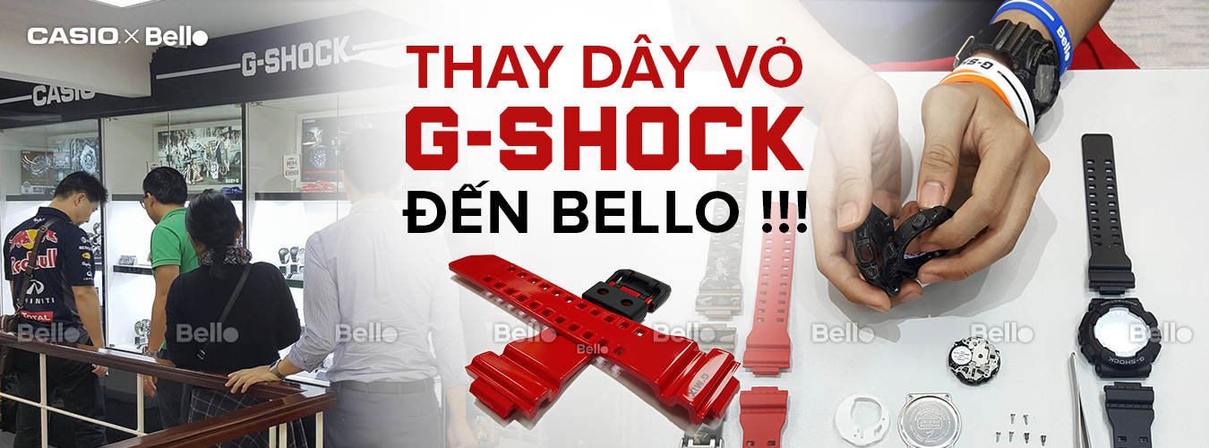 Thay Dây, Vỏ Phụ kiện Đồng Hồ Casio G-Shock Chính Hãng đến Bello
