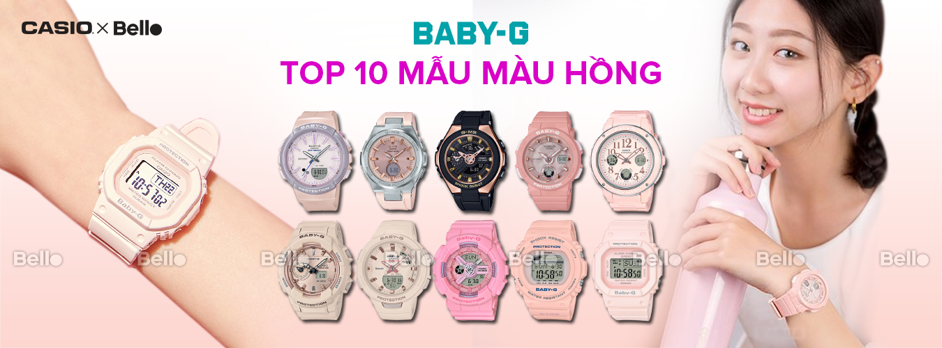 Top 10 Đồng hồ Casio Baby-G Màu Hồng - G-Shock cho nữ quyến rũ đáng yêu