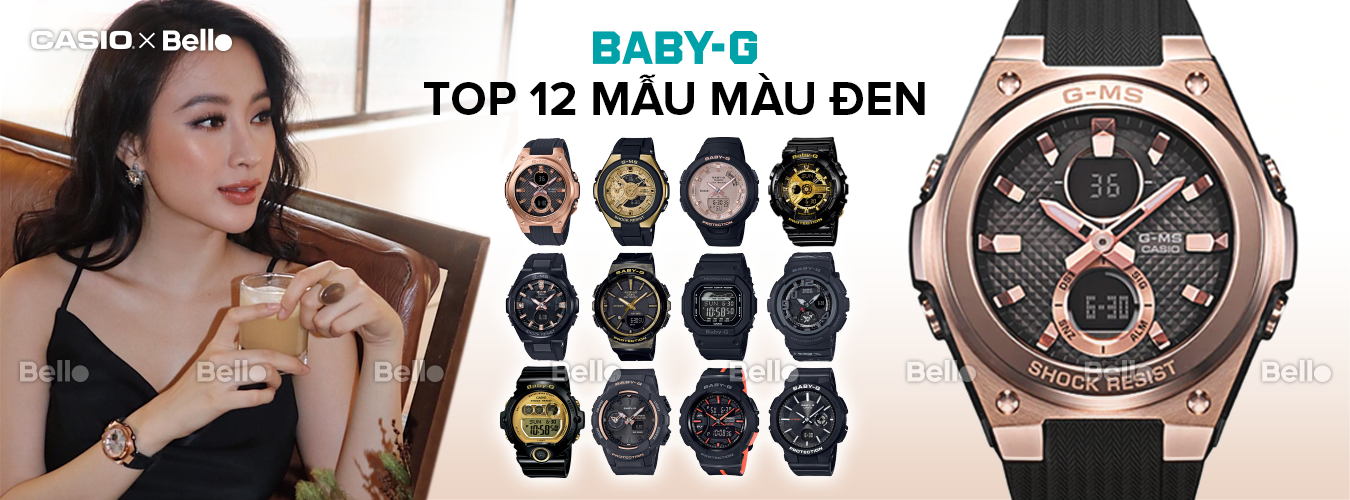 Top 12 Đồng Hồ Casio Baby-G Màu Đen - G-Shock cho nữ cá tính năng động
