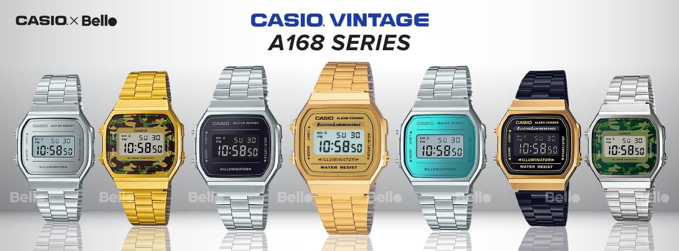Đồng hồ Casio Vintage A168 Chính Hãng Pin Trọn đời 15 VIP Bello