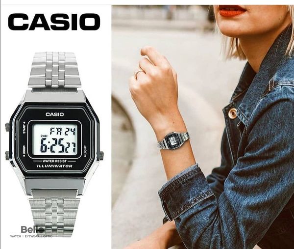 7. Casio Vintage Nữ Màu Bạc LA680WA-1 (Mã đủ LA680WA-1DF)