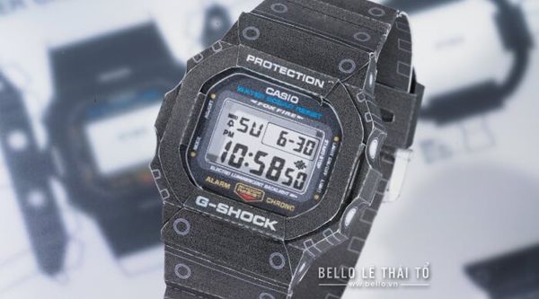 G-Shock DW-5600 bằng giấy download miễn phí tại Bello Lê Thái Tổ