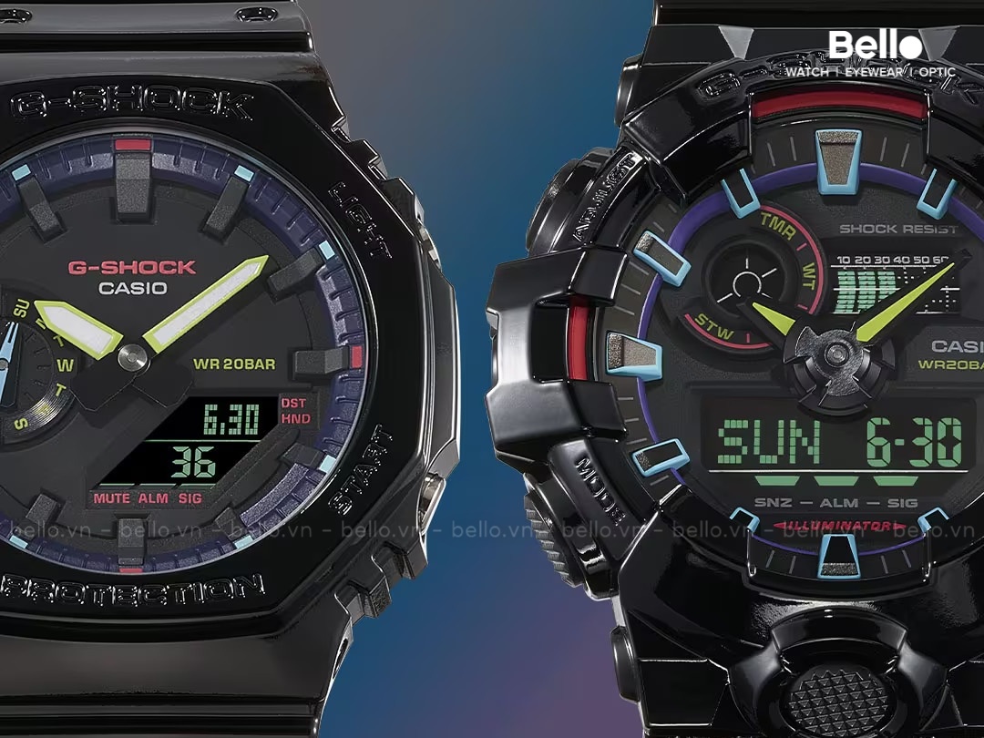 G-SHOCK Gamer's RGB Multicolored face GA-2100RGB-1A - GA700RGB-1A