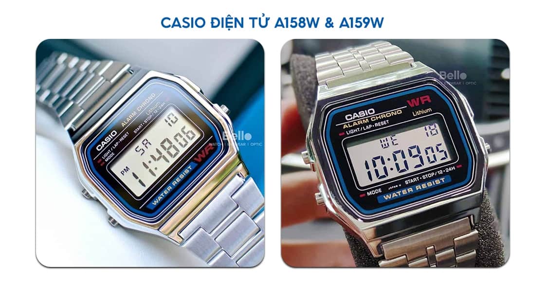 Casio A158W & A159W - TOP đồng hồ Casio điện tử