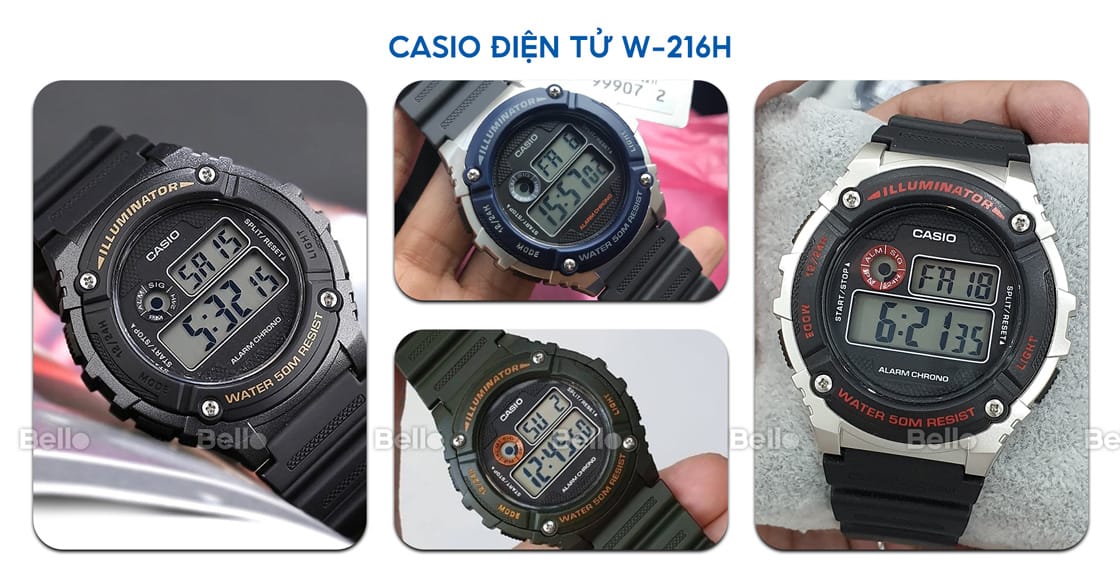 Casio W-216 - TOP đồng hồ Casio điện tử