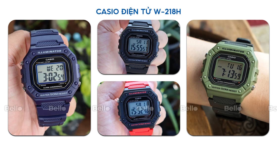 Casio W-218 - TOP đồng hồ Casio điện tử