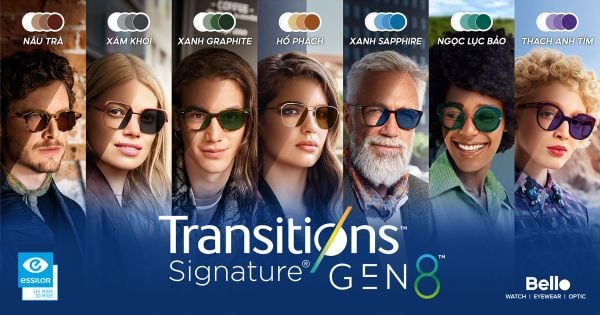 Essilor Transitions Signature Gen 8 [TRÒNG KÍNH ĐỔI MÀU CAO CẤP]