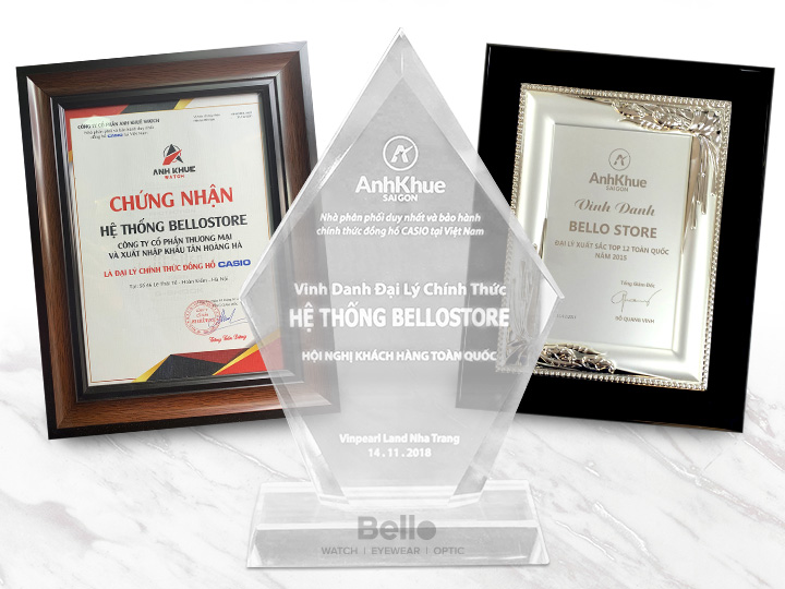 Cúp Vinh danh Bello - Đại lý ủy quyền đồng hồ Casio chính hãng xuất sắc tại Việt Nam