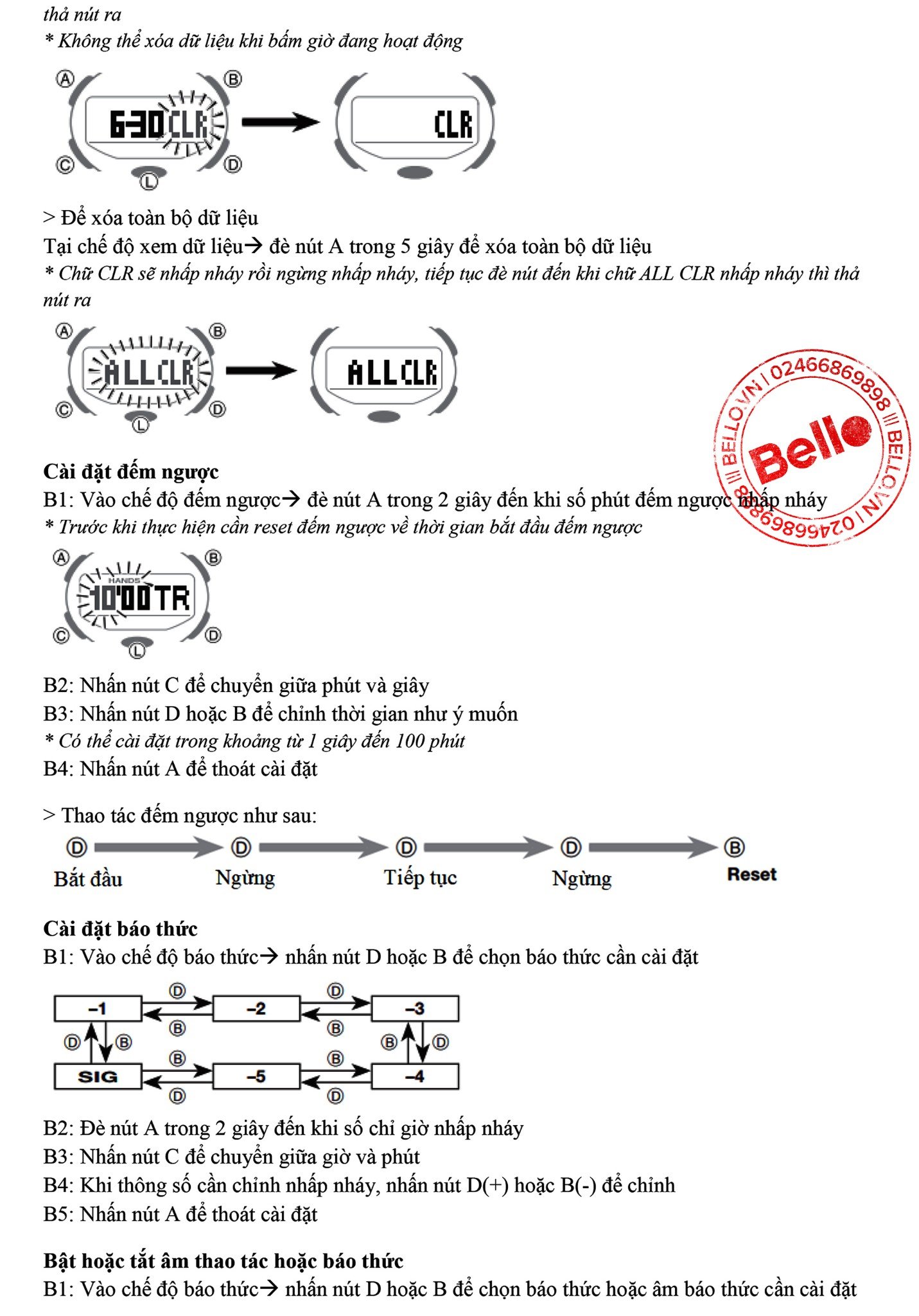 H ng d n s d ng ng h Casio G Shock GA 800 Module 5535 Bello