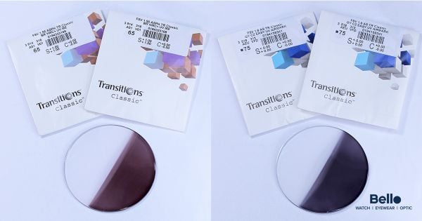 tròng kính đổi màu giá rẻ Essilor Transitions Classic