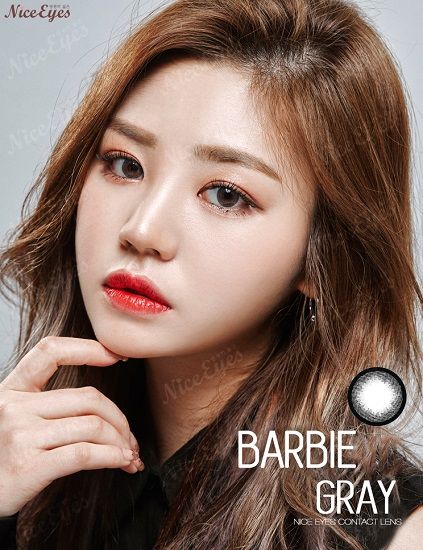 Thời trang nữ: Kính áp tròng Nice Eyes Hàn Quốc, Silicone hydrogel lens Barbie_gray__1__grande