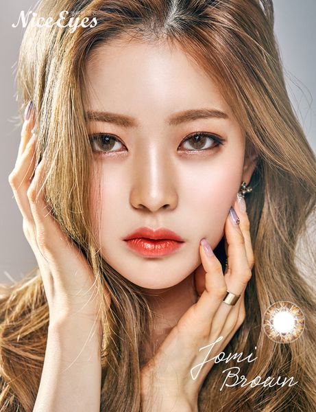 Thời trang nữ: Kính áp tròng Nice Eyes Hàn Quốc, Silicone hydrogel lens Jomi_brown_4_grande