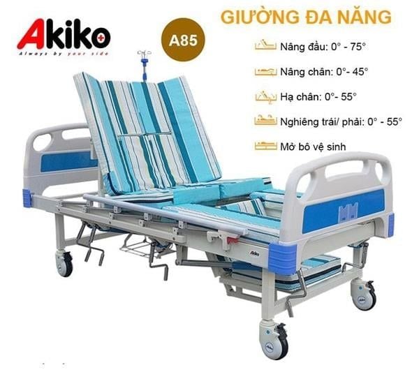 giường bệnh nhân 5 tay quay akiko a85