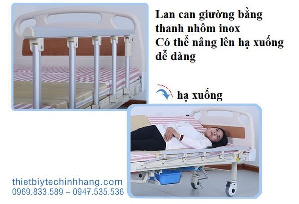 giường bệnh nhân 5 tay quay akiko a85