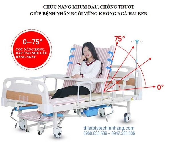 giường bệnh nhân 5 tay quay akiko a85