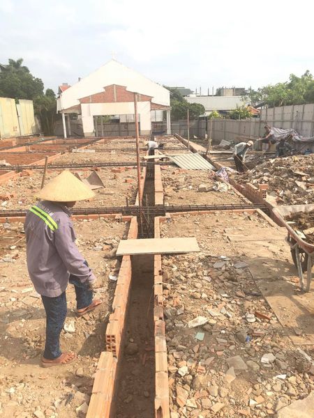 Một số hình ảnh xây dựng phần móng nhà dưỡng lão Vinh Sơn - Bình Thạnh