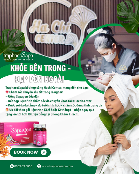 TRAPHACOSAPA x HACHI CENTER Liệu trình chăm sóc da toàn diện – Khỏe bên trong, đẹp bên ngoài