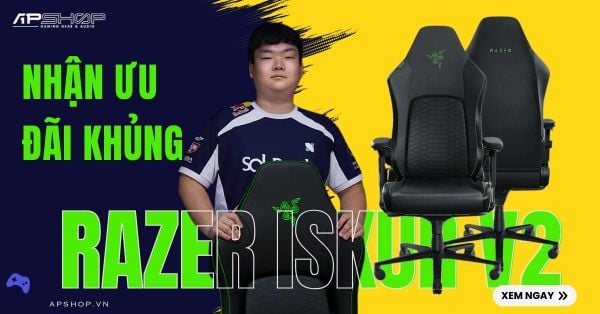 MUA GHẾ RAZER ISKUR V2 – NHẬN NGAY ƯU ĐÃI SIÊU KHỦNG CHO FAN RAZER CHỈ CÓ TẠI APSHOP!