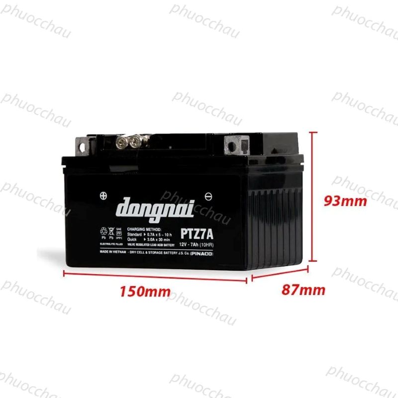 Ắc Quy Đồng Nai PTZ7A 12V-7Ah