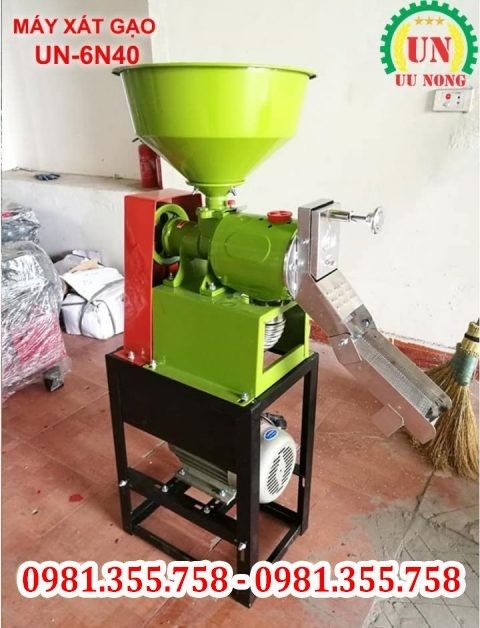Máy xát gạo Ưu nông UN-6N40 sử dụng động cơ công suất 3kw