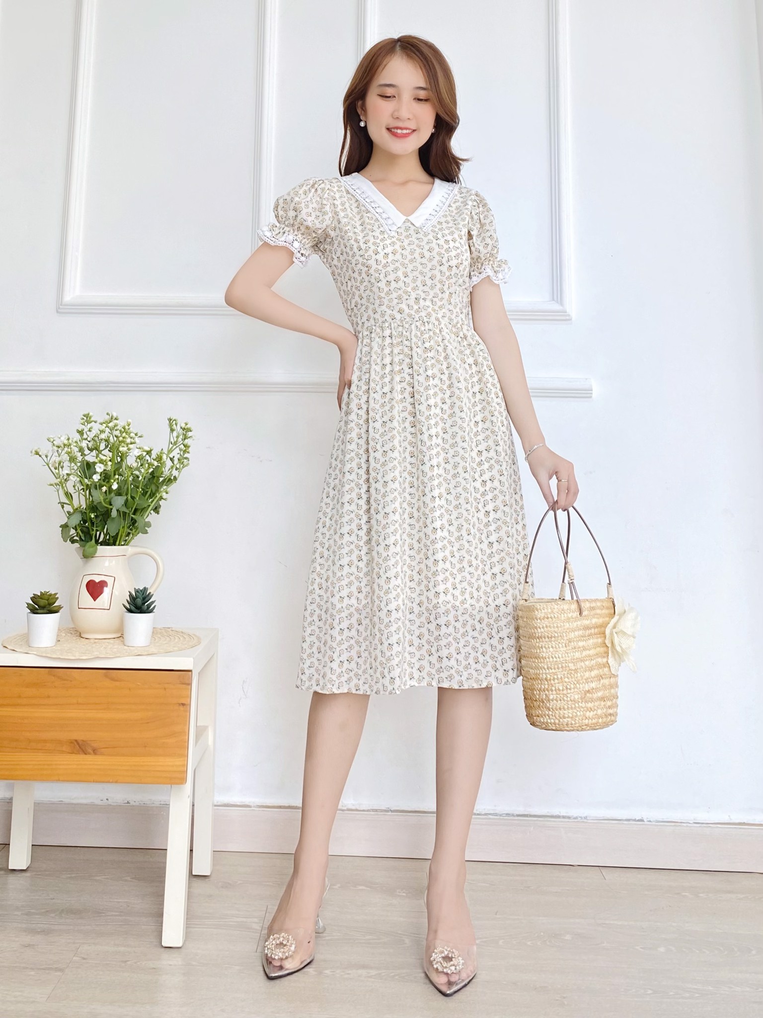 đầm suông hoa 3D Mabel dress