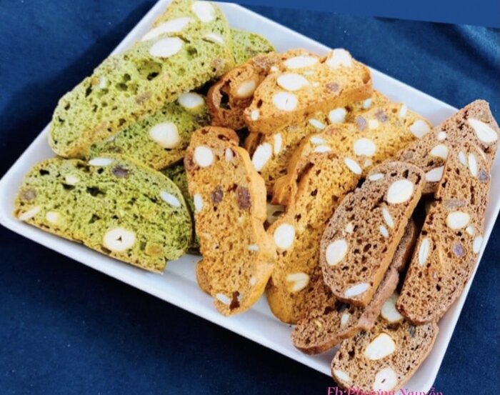 Cách làm bánh Biscotti trà xanh cho người ăn kiêng