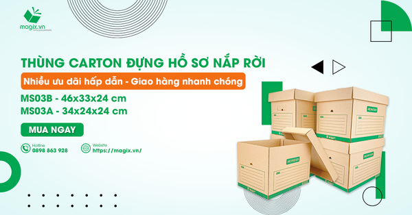 Thùng Carton Đựng Hồ Sơ Nắp Rời Chuyên Biệt