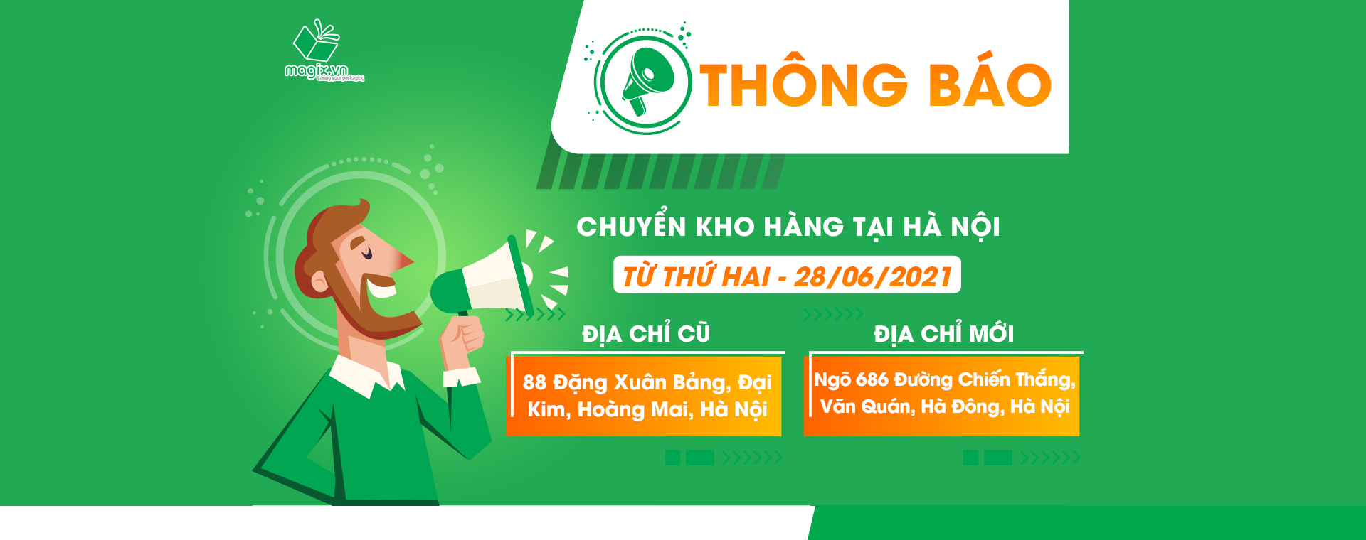 MAGIX - THÔNG BÁO CHUYỂN KHO HÀ NỘI