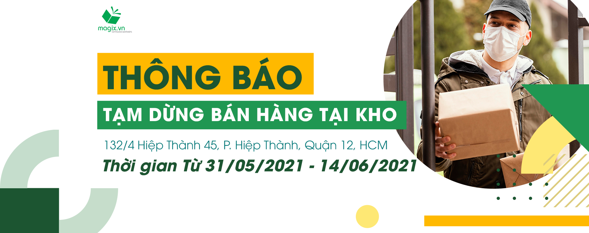 MAGIX - THÔNG BÁO TẠM DỪNG BÁN HÀNG TẠI KHO