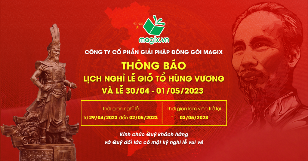 Thông Báo Nghỉ Lễ Giỗ Tổ Hùng Vương Và Lễ 30/04 - 01/05/2023